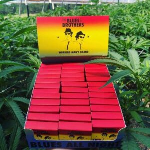 BluesBrothers working Mans Brand pre-rolls brick